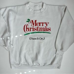 Vintage Merry Christmas Pass It On Ugly Sweater Sweatshirt L